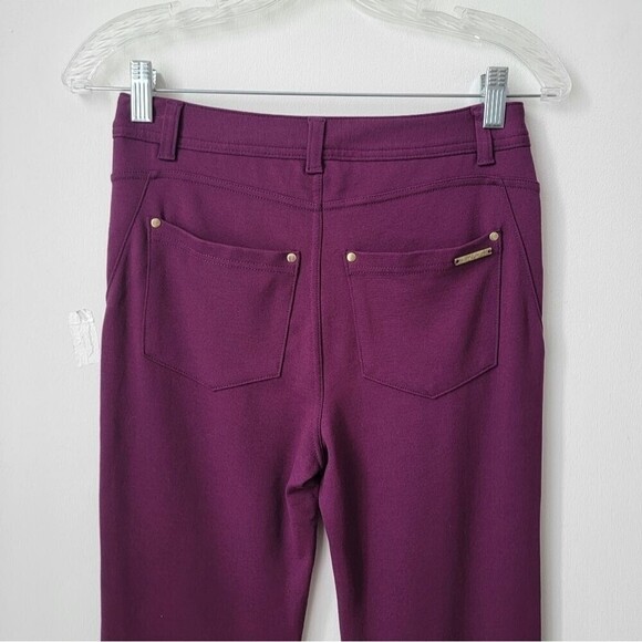 IMAN Purple Rayon Nylon Stretch Flare Dress Pants Size 4 - Picture 7 of 7